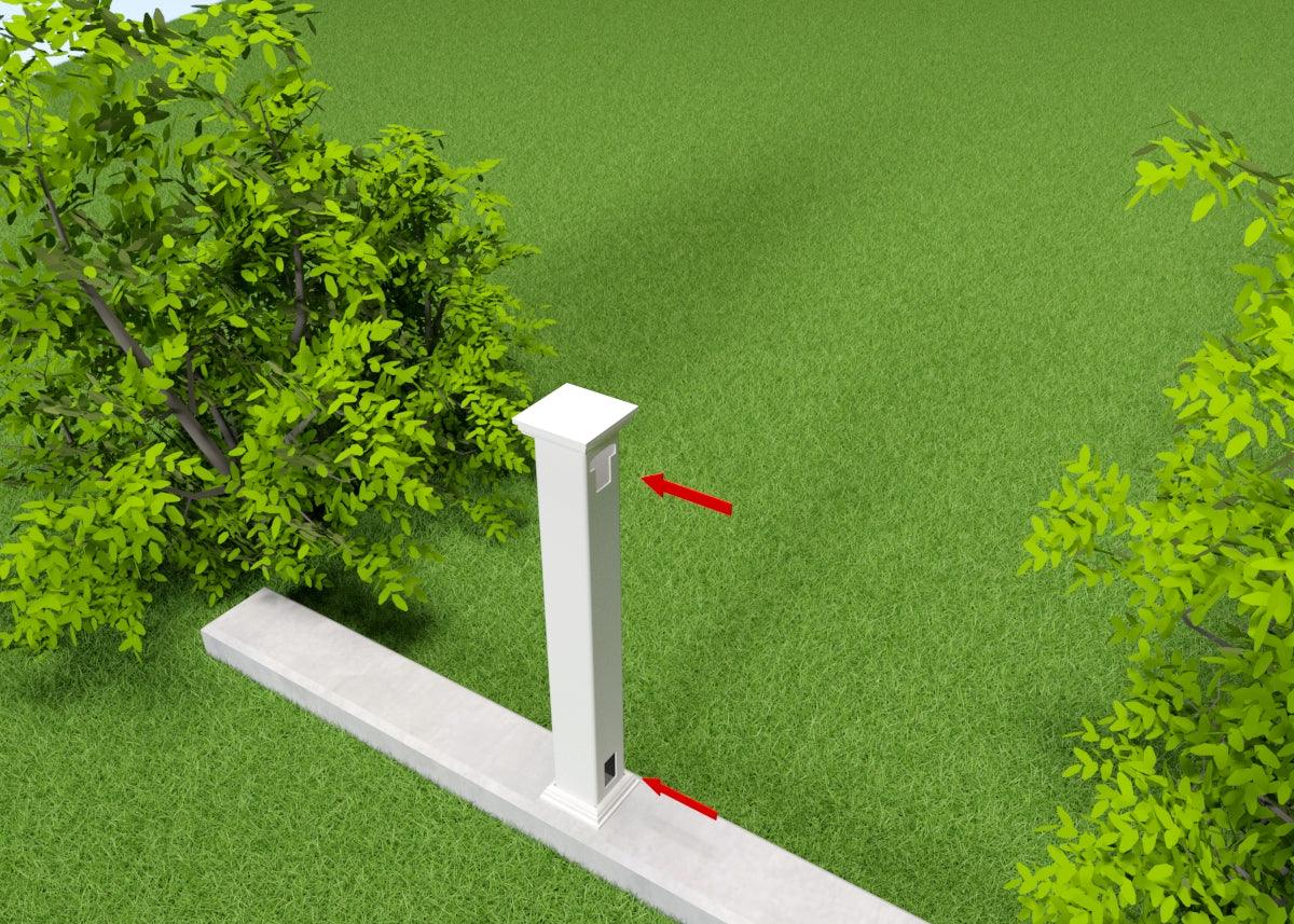 Stolpe för kunglig, villa, herrgård, kuststängsel