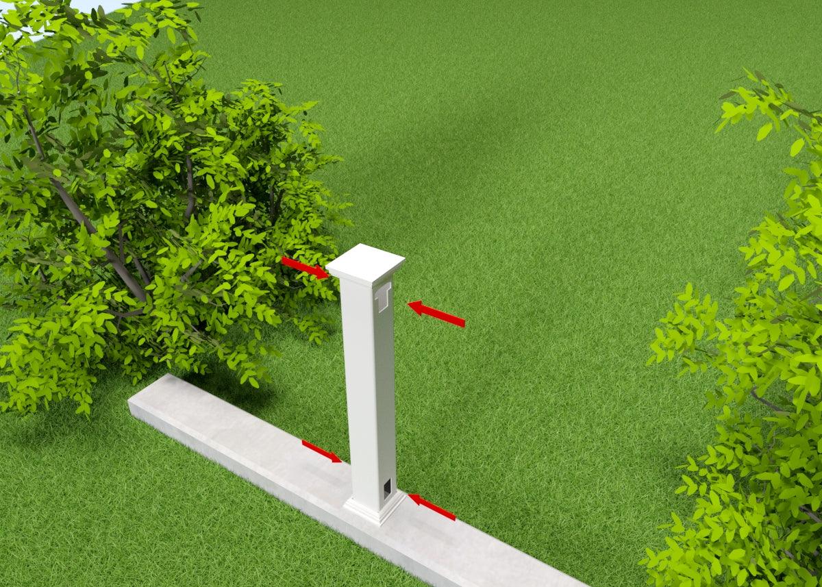 Stolpe för kunglig, villa, herrgård, kuststängsel