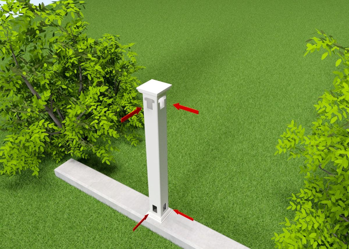 Stolpe för kunglig, villa, herrgård, kuststängsel