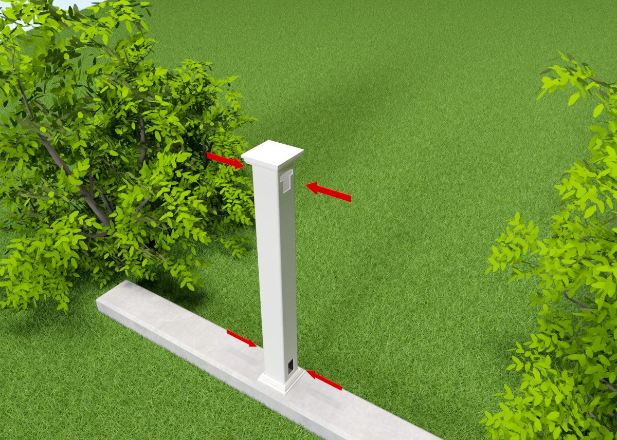 Stolpe för kunglig, villa, herrgård, kuststängsel