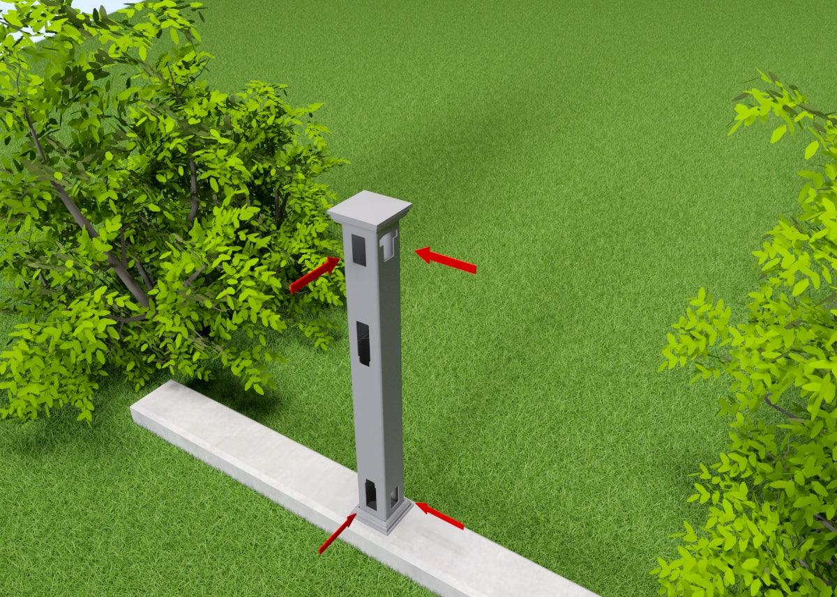 Stolpe för kunglig, villa, herrgård, kuststängsel