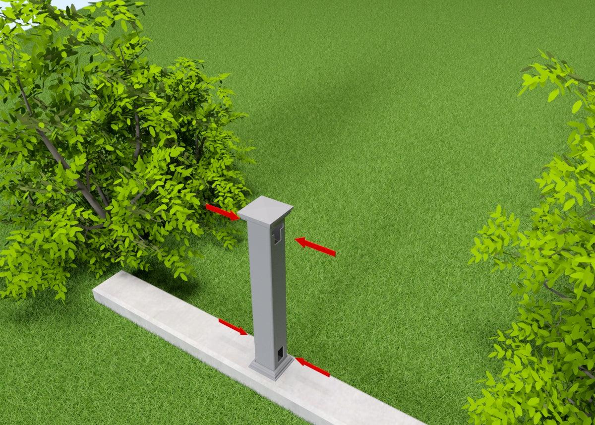 Stolpe för kunglig, villa, herrgård, kuststängsel