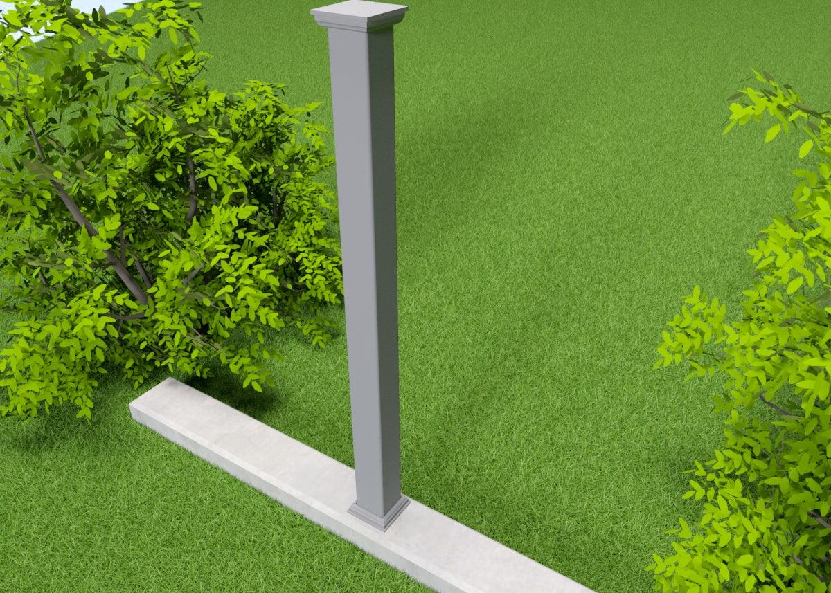 Forsterket PVC-stolpe uten hull med storminnsats som tåler tre ganger mer vindbelastning enn standarden