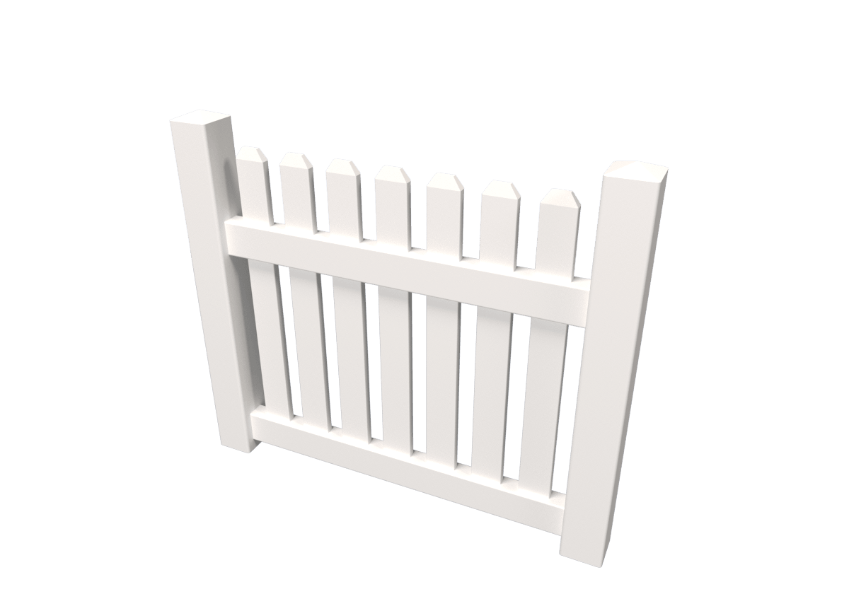 Gate Single Leaf - White FC-4D - H93 W200 - Right Hinged