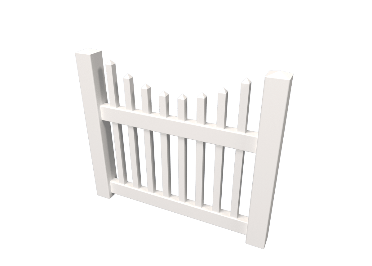 Gate Single Leaf - White FB-5 - H93 W200 - Left Hinged