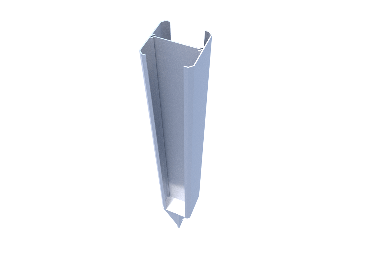 Alu insert side mounted 959mm - Special (wit cutout for corner)
